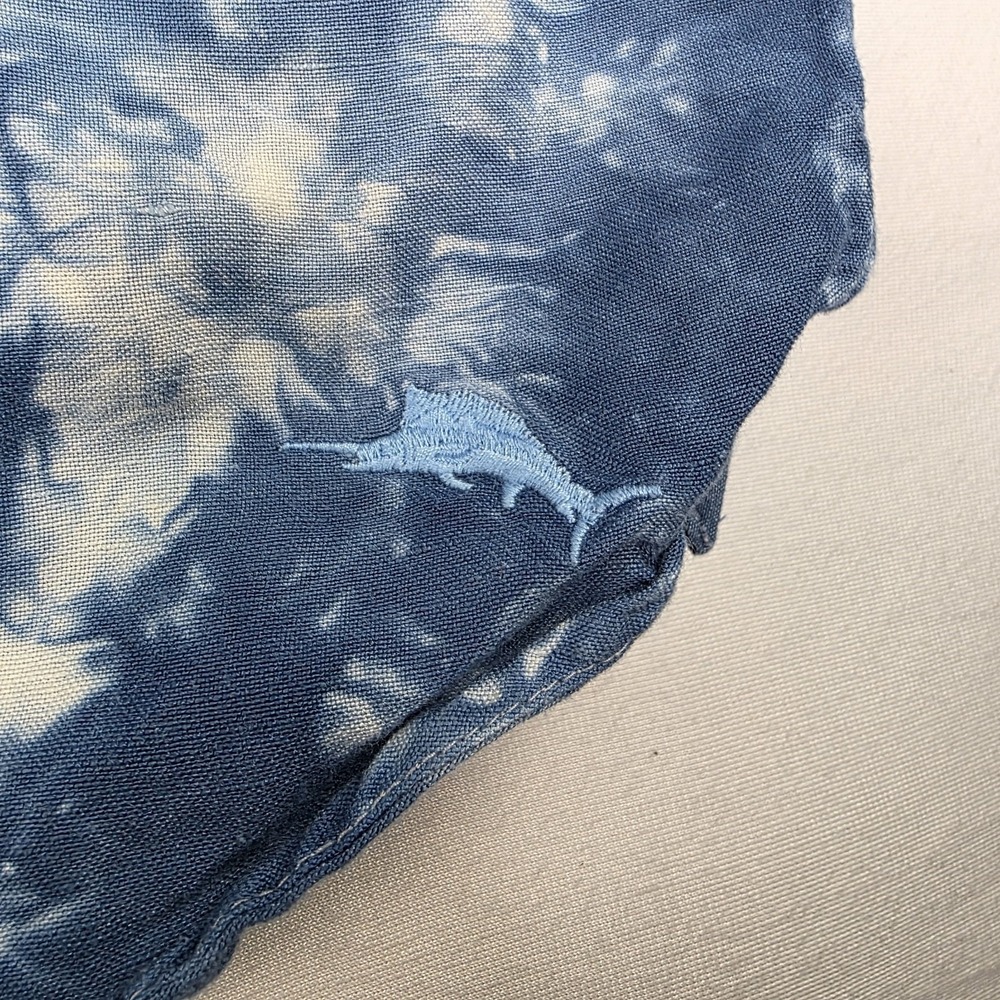 Tommy Bahama Camp Shirt Mens 2XL Poolside Tie Dye Linen Blend Coastal Vacation - Picture 7 of 12